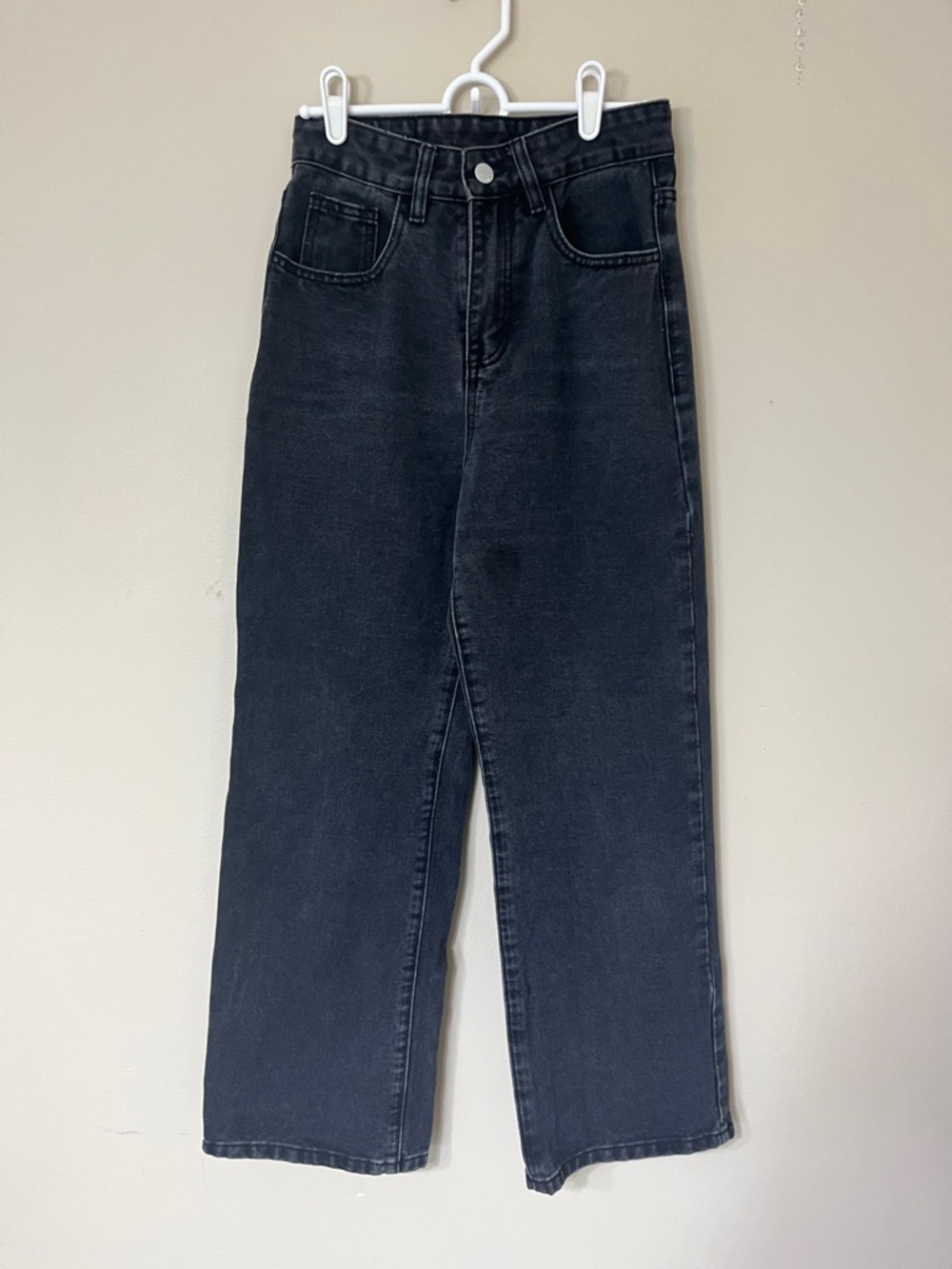 SHEIN Black High-Waist Wide Leg Jeans